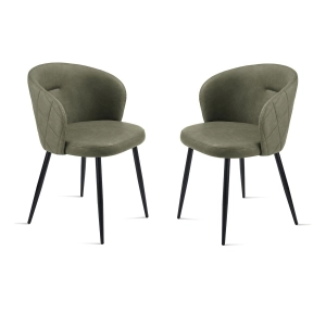 Stuhl Oliva aus Öko-Leder und Metallstruktur SLANG 2 Stühle