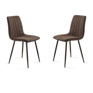 Esszimmerstuhl aus Stoff und braunen Metallbeinen - KOLE 2 Stühle