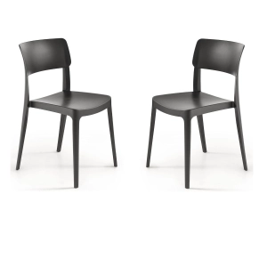 Stapelbarer Gartenstuhl aus Polypropylen - FRA Anthrazit 2 Stück