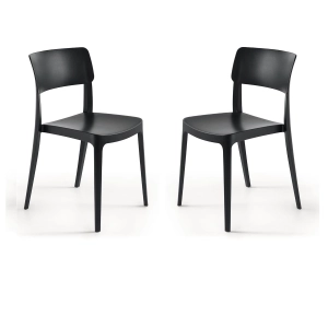 Stapelbarer Gartenstuhl aus Polypropylen - FRA Schwarz 2 Stück