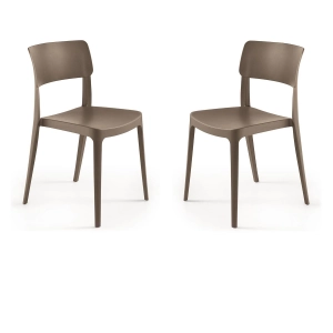 Stapelbarer Gartenstuhl aus Polypropylen - FRA Taubengrau 2 Stück