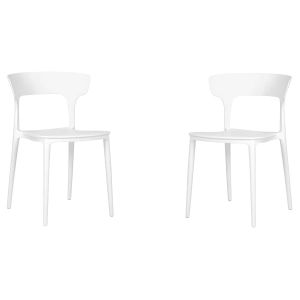 Moderner stapelbarer Küchenstuhl für drinnen und draußen 2 Stühle Weiß - LIAM