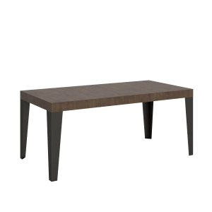 Table Flame Extensible Dessus Noyer 90x180 Allongée 284 cadre Anthracite