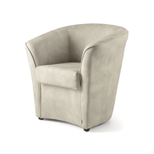 Poltrona VALENTINA in tessuto NABUK GRIGIO CHIARO