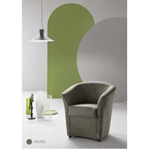 Poltrona VALENTINA in tessuto NABUK TORTORA