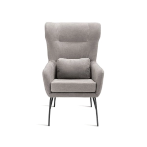 Poltrona in tessuto con gambe in metallo FRY GRIGIO CHIARO