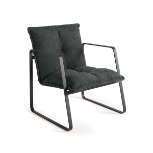 Poltrona in tessuto imbottita con struttura in metallo FABIA ANTRACITE