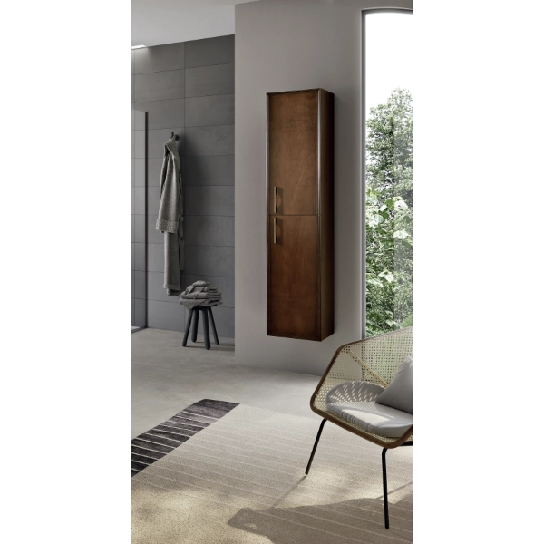 Columna de baño moderna reversible CLASSIC con 2 puertas LIGHT WALNUT