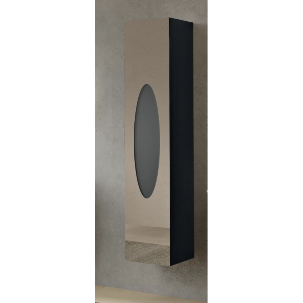 Colonne de salle de bain suspendue moderne LIA anthracite avec inserts en verre miroir bronze
