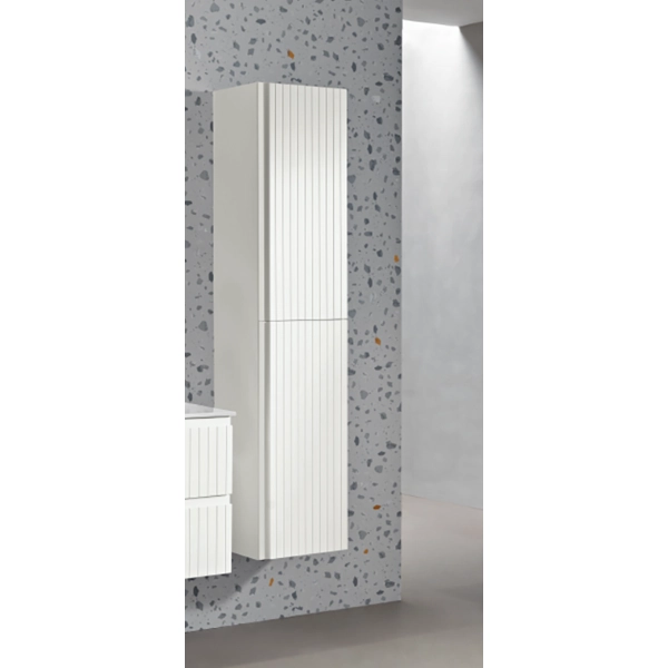 Colonne de salle de bain moderne réversible ARTICO avec 2 portes BLANC MAT