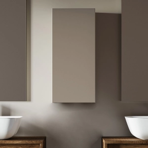 CUBE Einzel-Hängeschrank mit wendbarer Tür in mattem Taubengrau