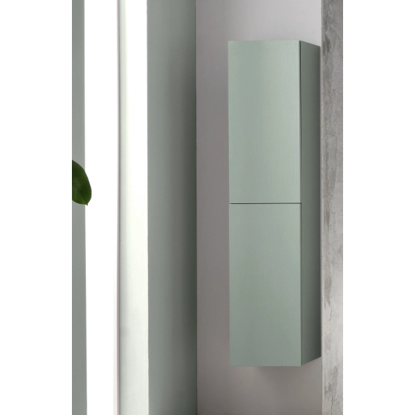 Colonne de salle de bain moderne réversible PIAVE avec 2 portes en vert Frassinato