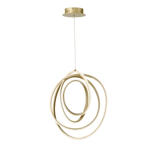 Lámpara de suspension GOLDEN en metal pintado de oro con LED GRANDE 50 cm