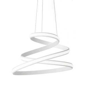 Lámpara de suspension LED moderna de VUELTA en metal pintado de blanco D57 cm