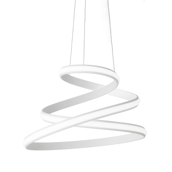 Lámpara de suspension LED moderna de VUELTA en metal pintado de blanco D57 cm