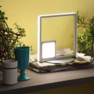 Lámpara de mesa 27x27 cm LED 20+5W - DOWEL moderno Plata