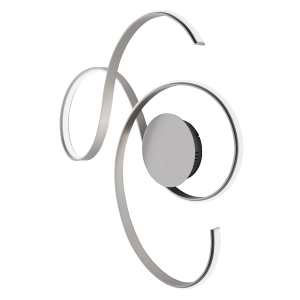 Plafonnier à LED TWIST en métal peint argent 73x80 cm