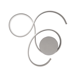 Plafonnier à LED TWIST en métal peint ARGENT 59x52 cm