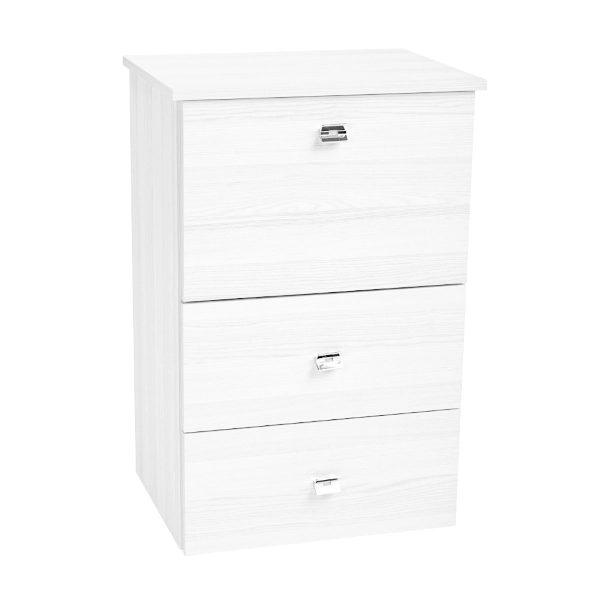 Mueble tabla de planchar retráctil de madera Blanco 55x85h cm con 1 puerta y 2 cajones