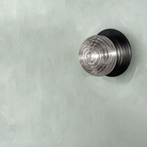 TONDO wall lamp in blown glass and painted metal SMOKE GREY D23 cm