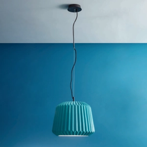 Lámpara de suspensión PLUMCAKE en cerámica TURQUESA D35 cm