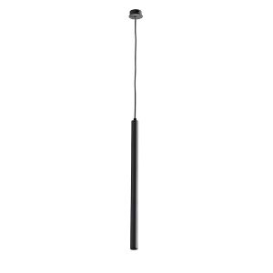 TUBE hanging lamp in metal with black LED light source D3 cm