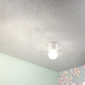 Plafonnier moderne en aluminium blanc - BOW E27 ampoule apparente 12x9 cm