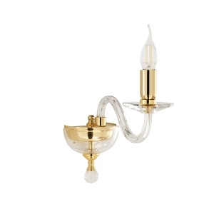 PAGANINI wall lamp with 1 LIGHT in GOLD handmade glass 12 cm