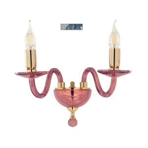 PAGANINI wall lamp with 2 LIGHTS in hand worked OCTANIUM glass 38 cm