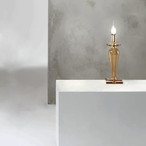 Lámpara de mesa PAGANINI en vidrio trabajado a mano AMBARA 11x32 cm