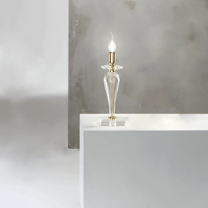 Lámpara de mesa PAGANINI en vidrio trabajado a mano ORO 11x32 cm