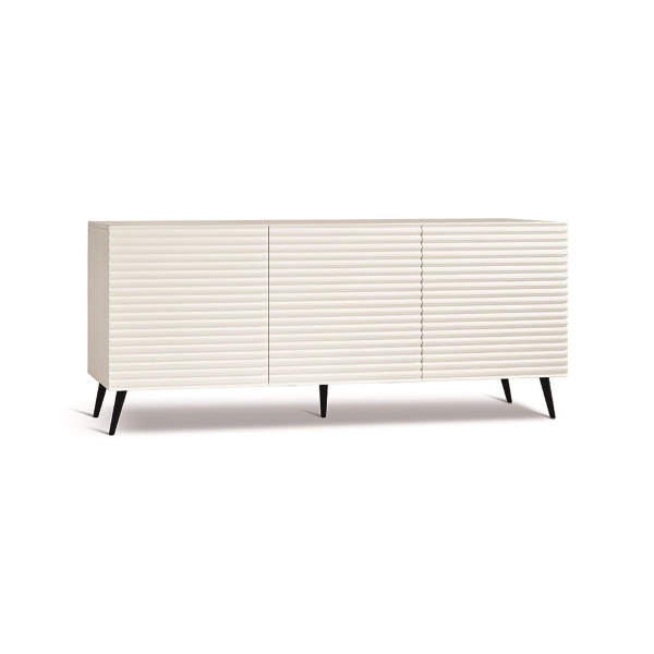 Aparador 180 cm en madera blanca con 3 puertas - ARISA 5 pies