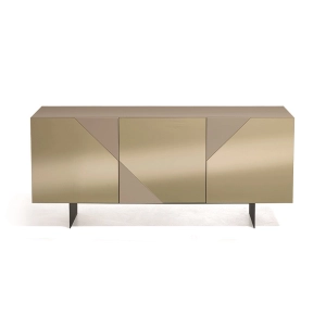 Buffet en bois 3 portes Tortora Bronze miroir 2 pieds - ARTE 180