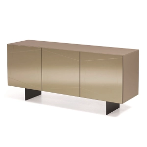 Buffet en bois 180 cm 3 portes Miroir Taupe Bronze - ISIDE 2 pieds