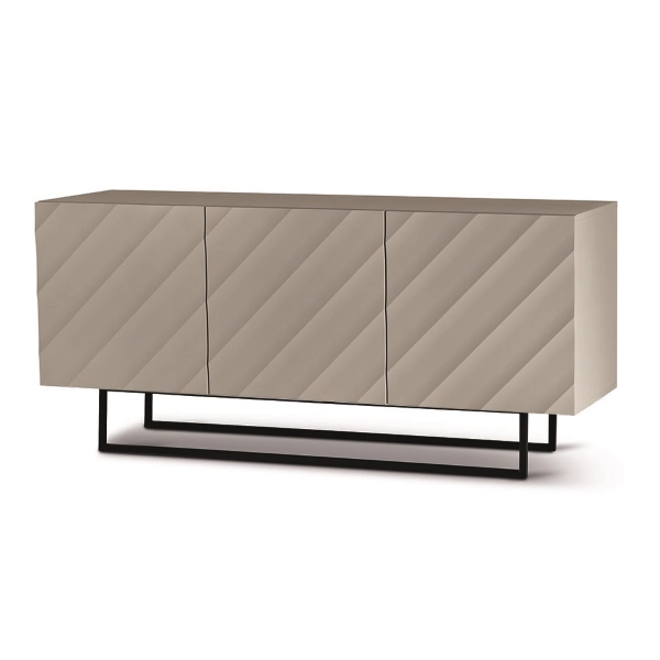 Aparador con 3 puertas de madera 180 cm Tortora con pies perfilados - KALLA