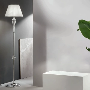 Lámpara de pie VILLA en vidrio CROMADO artesanal H179 cm