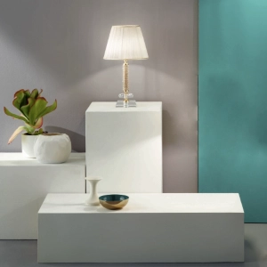 Lámpara de mesa DIDO en vidrio transparente hecha a mano 25x46 cm ORO