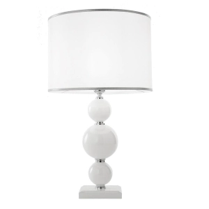 Lámpara de mesa TEBE en cristal blanco hecho a mano 35x64 cm