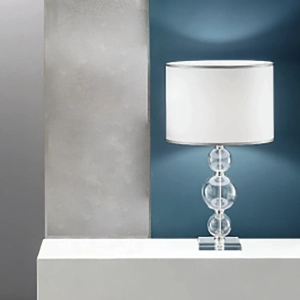 Lámpara de mesa TEBE en vidrio hecho a mano CROMO 35x64 cm