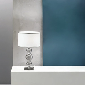 Lámpara de mesa PEQUEÑA TEBE de cristal ahumado hecha a mano 25x44 cm