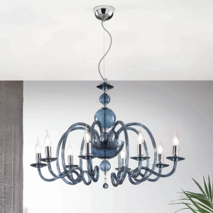 VIVALDI Hängeleuchter mit 8 Lichtern aus handgefertigtem Glas Ottanio D88 cm