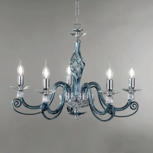 1306 Hängeleuchter aus mundgeblasenem Glas mit 5 Lichtern OCTANIO D76 cm