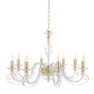 Lámpara colgante 1306 de vidrio soplado a mano 8 luces D84 cm ORO