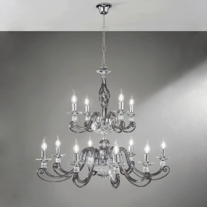 1306 Hängeleuchter aus mundgeblasenem Glas mit 8+4 SMOKE-Lichtern D93 cm