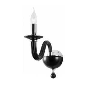 RAVEL 1 light wall lamp in BLACK handmade glass 12 cm