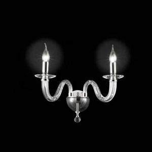 RAVEL wall lamp 2 lights in CHROME handmade glass 37 cm