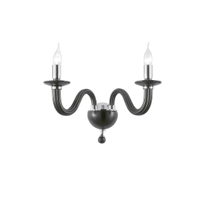 RAVEL Wall lamp 2 lights in BLACK handmade glass 37 cm