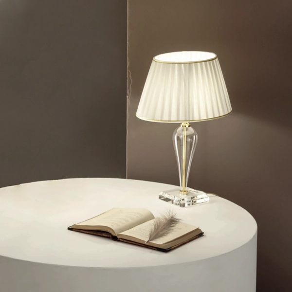 Lámpara de mesa RAVEL en vidrio ORO hecho a mano 32x46 cm