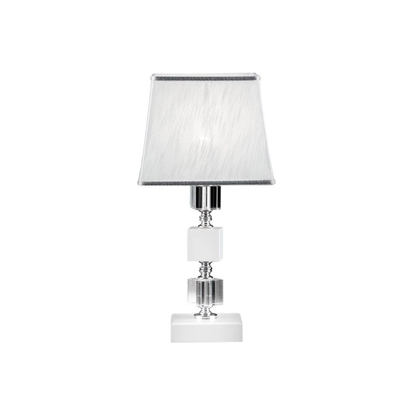 Lámpara de mesa LIVIA en cristal BLANCO 20x43 cm