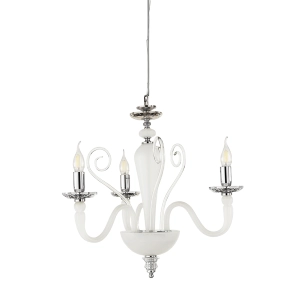 Lámpara de suspensión DEBUSSY en vidrio satinado blanco trabajado a mano 3 LUCES 50 cm